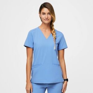 FIGS | Casma Three-Pocket Scrub Top XXL | Ceil Blue